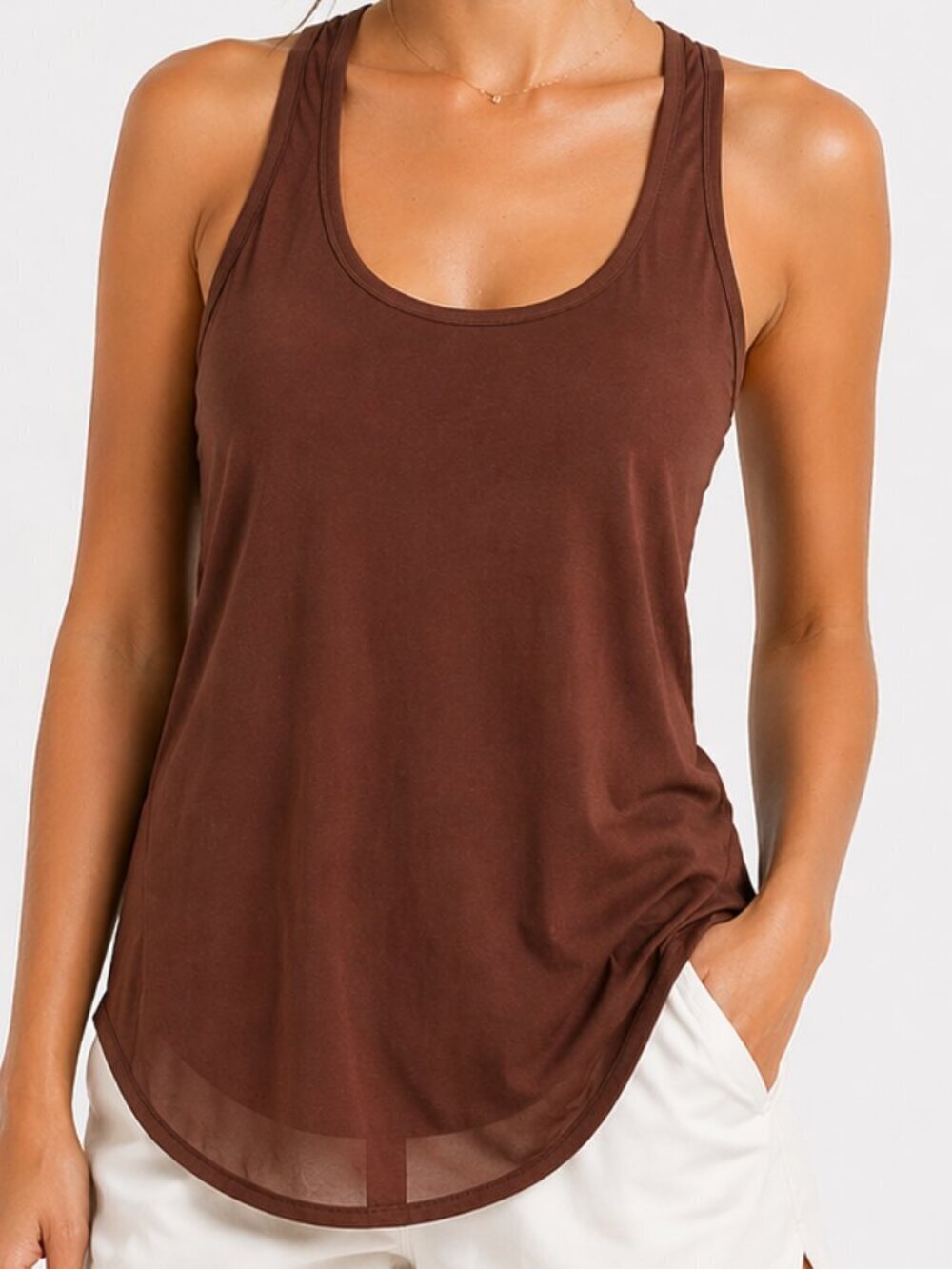 LULULEMON Sheer Mesh 105F Singlet Tank Top Brown Small
